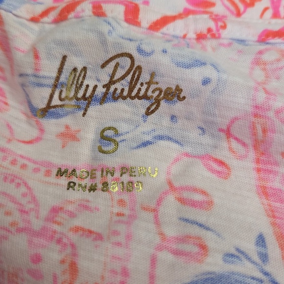 NWT Lilly Pulitzer Etta Scoop Neck Top "Lil Sun Sea Sand" - Picture 3 of 11